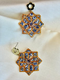 گوشواره طرح کاشی گل